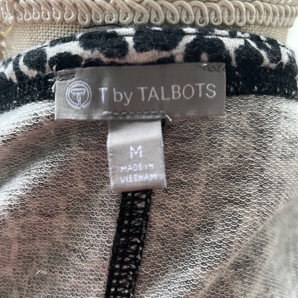 Talbots T By Talbots Cheetah Print Cap Sleeve Dress Black/Grey M - Picture 7 of 8